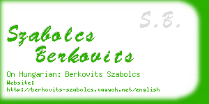 szabolcs berkovits business card